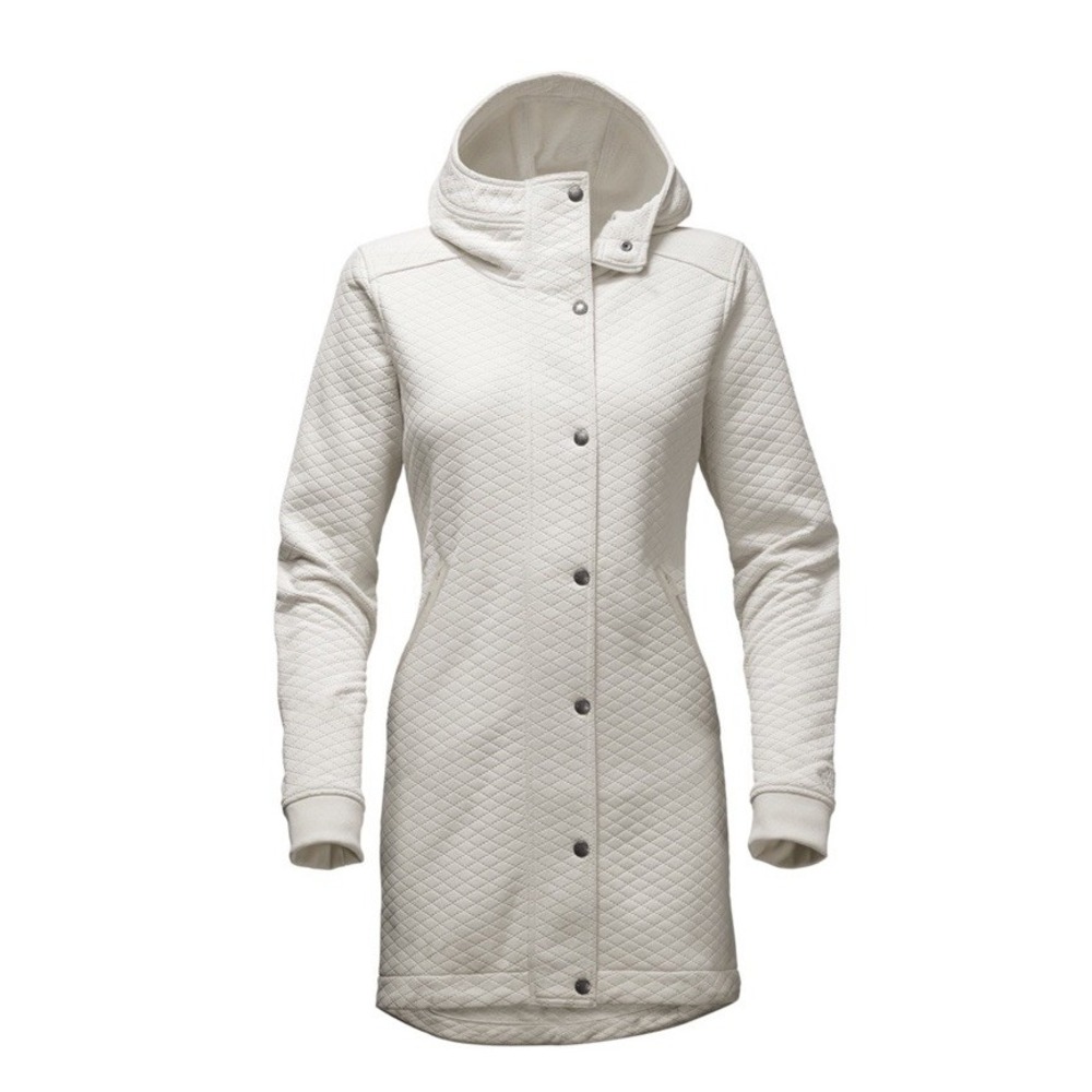 Women's The North Face Longer Quilted Design Hooded White Jacket- Size Small